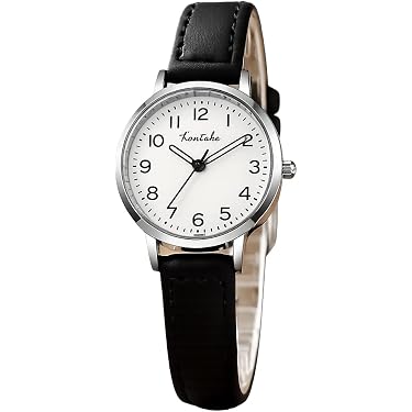 Bracelet Montre En Cuir Véritable Noir Et Marron - Fermoir Papillon, Finition élégante