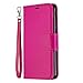 Produktbild Tosim Samsung Galaxy J4+ (J4Plus) Hülle Leder, Klapphülle mit Kartenfach Brieftasche Lederhülle Stossfest Handy Hülle Klappbar für Samsung Galaxy J4 Plus - TOBFE130126 Rosa Rot