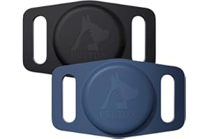 PESTON AirTag Dog Collar Holder, Secure & Comfortable Airtag Cat Collar, Durable Silicone, Universal Fit, Protect Your Furry Friends with Ease, Air tag Pet Holder for Apple Airtag with GPS Tracker (2 Pack)