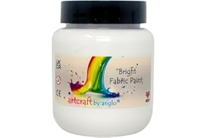 artcraft by anglo White Fabric Paint 100ml - Permanent Fabric Paint for Clothes, T-shirts, Jeans, Bags & Canvas Shoes - Washable Textile Paint for Art & Craft Projects