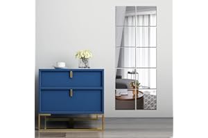 Beser Lee Full Length Wall Mirrors, Body 10pcs Acrylic Plexiglass Mirror Wall-Mounted Frameless Over the Door Large Long Home Workout Gym Dance for Walls Dorm Floor Tile Self Adhesive