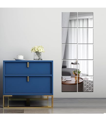 Lot De 4 Miroirs Muraux Acrylique Pleine Longueur – Incassables HD, Adhésifs – Miroir Maquillage, Sport, Couloir, Chambre – Ultra Léger Et Sûr