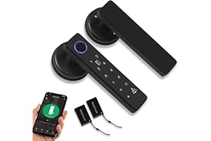 FUSYTULY Fuytuly WiFi Tuya Cerradura Inteligente de Puerta Huella Dactilar, Cerradura Electrónica Digital Biométrica 13.56MHz Contraseña de Aplicación de Tarjeta IC RFID Desbloqueada de Forma Remota