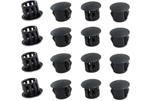 Qrity 20 Piezas Tapas de Plástico 12mm, Tapas para Agujeros, Tornillos Embellecedor Cubre, Negro, Tapones Ciegos, Tapones para Agujeros de Perforación para Muebles, Paredes, Armarios