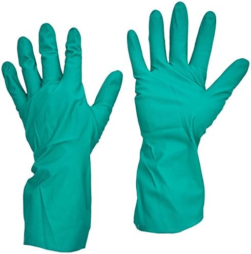 Ansell AlphaTec 79-340 Thin Nitrile Reusable Gloves, Multi-Purpose Work Gloves, Food Handling, Chemical Resistant, Light Duty Protection, Silicone & Latex Free, Green, Size S (12 Pairs)
