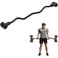 bimiti Dumbbell Barbell Converter Convert Dumbbells into Hyperbell EZ Curl Bar Set Adjustable Curling Barbell Weightlifting Dumbbell Bar Accessories Hold Up to 176 lbs Capacity for Home Gym Workout