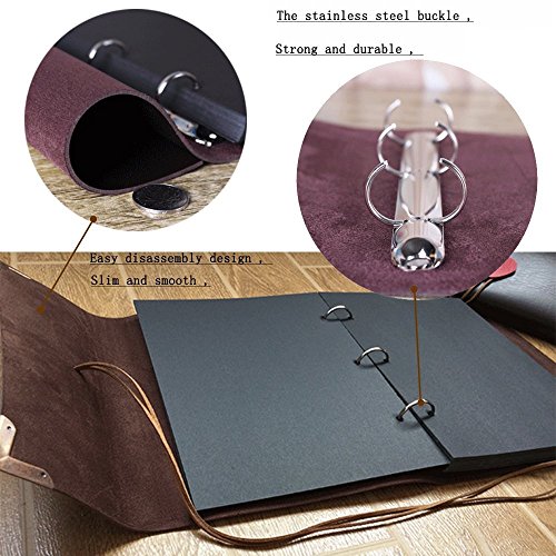 Scrapbook Album, „Liebe“ DIY Vintage Fotoalbum, Retro Leder Fotobuch Schwarze Seiten Kommt mit Fotoecken und Aufbewahrungskiste, Braun Photo Book für Hochzeit Geburtstagsgeschenk Jahrestag Geschenk, für Frauen Männer Freundin Mama Papa , Große - 4