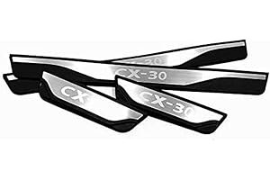 AILZNN Einstiegsleisten Abdeckung Zierleisten FüR Mazda CX-30 2020, Edelstahl TüRschweller Schutz Leisten Schwellerleisten Interieur Ladekantenschutz Auto ZubehöR, 4 StüCk