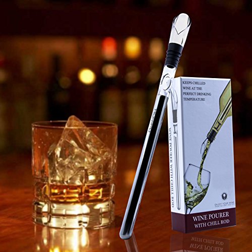 HOMPO Edelstahl Weinkühler Stick Stange Weinflaschenkühler Flaschenkühler mit Dekantier-Ausgießer und Edelstahl-Kühlstab - 9