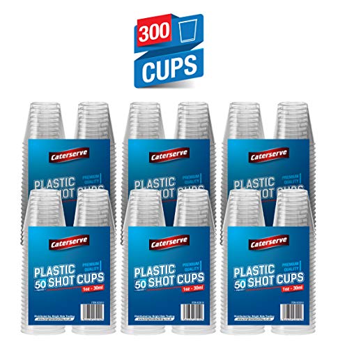 Crystal Clear Hard Disposable Plastic Shot Glasses Heavy Duty Reusable Glass 30ml - 1 oz (300 Cups)