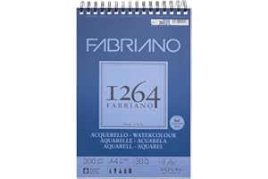 Fabriano Honsell 19100649 - Bloc de dibujo con espiral (300 g/m², DIN A4, 30 hojas, papel satinado blanco natural grano medio ácido, para todas las técnicas secado, 19100649)