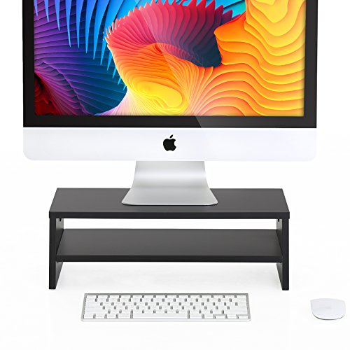 Fitueyes Monitorständer aus Holz 42,5×23,5x14cm schwarz mit Stauraum DT204201MB - 8