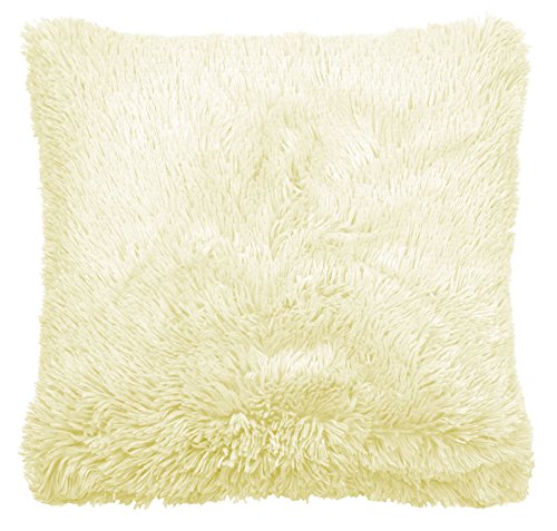 GEFÜLLTE SUPERSOFT FELLIMITAT CREME DICKES FLAUMIG KISSENBEZUG 45.7cm - 45CM