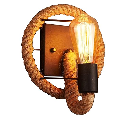 Preisvergleich Produktbild Amerikanische Wandlampe Nachttisch Lampe Wand hängende Lampe Schlafzimmer Retro kreative Treppen Lichter Gänge Pastorale Eisen Hanf Wandleuchten (design : 2)