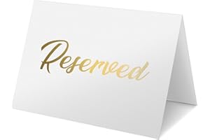 ‎IRICUS 10 Gold Reserviert Schilder Gastronomie - Hochzeit - Reserved Table Signs for Wedding - Golden Tisch Reserviert Schild - Papier Tisch Reservierung - Reservierungsschilder Tisch - Karten Reserviert