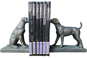 GIFTS DIRECT 2 U Dog Bookends Set of 2 Labrador Black Standing Animal Bookshelf Stopper Vintage Ornament