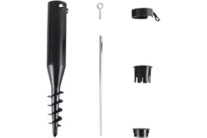 Greenfields Heavy Duty Black Plastic Screw in Style Ground Spike for Rotary Washing Line, Parasol, Flags, Activity Poles, Bird Feeders, Rotary Airers - No Need for Concrete