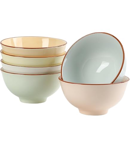 Set De 6 Assiettes Plates Céramique - 25.3cm - Coloris Pastel - Micro-ondable Et Lave-vaisselle