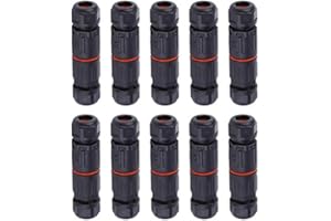 WALFRONT 10 unids impermeable conector de cable eléctrico, IP68 3 pines conectores impermeables conexión exterior toma de corriente, conector de cable impermeable, 0.5 mm² ~ 2.0 mm²
