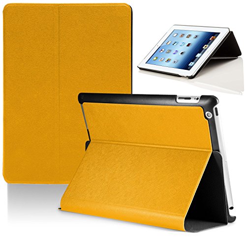 Forefront Cases® Neue Leder Hülle / Tasche / Case / Cover für Apple iPad 2 / iPad 3 / iPad 4 - Rundum-Geräteschutz und intelligente Auto-Sleep-Wake-Funktion mit 3-JAHRES-GARANTIE VON FOREFRONT CASES - inkl. Eingabestift und Displayschutz