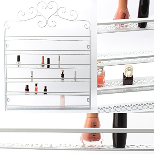Dazone® 6-tier Metall Herz Nagellack Organizer Aromatherapie und ätherischen Ölen Regal Lippenstiftständer Aufbewahrung (Weiß) - 4