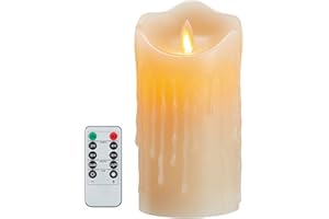 Koelaa Velas de Batería, Velas LED, Velas sin Llama, Velas que Funcionan con Pilas, Velas Remotas, Velas para Navidad, Halloween, Decoración de Festivales-7.5 * 15cm