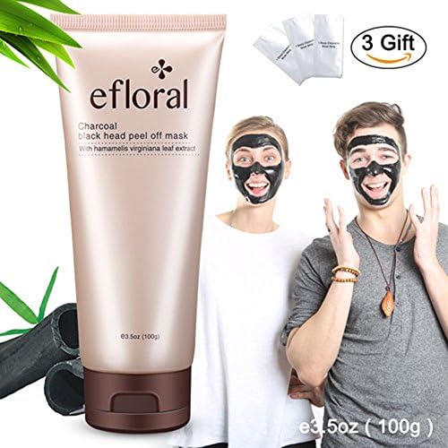Black Mask Charcoal Peel Face Mask 3.5oz+3pcs Pore Strips Blackhead Remove Mask Cleaner Hamamelis