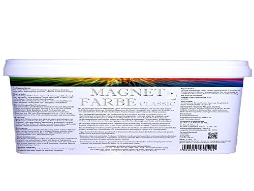 1 Liter Esocor® Magnetfarbe classic + 5 Neodym- Test Magnete Gratis – sehr Allergikerfreundlich – Ideal für sensible Innenräume - 2