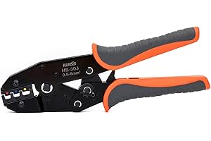 IWISS iCrimp Narzędzie do zaciskania z grzechotką, szczypce do zaciskania 0,5-6 mm², zaciskarka do zaciskania przewodów izolowanych tulejek elektrycznych