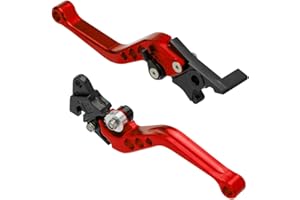 MOCNT 1 Paar Motorrad Bremshebel 22mm Motorrad Kupplungshebel Verstellbarer CNC Aluminium Kupplungstrommel Bremshebel Scheibenbremse Kupplungs Lenker Kupplungsbremshebel Rot