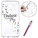 Produktbild Handyhülle LG V30 TPU Transparent,LG V30 Cover Case Anti-Kratzer,Hpory Fashion Luxus Flexible TPU Colorful Painted Ultra-Mince Thin Transparent Clear Silicone Gel Handyhüllen Handy Gehäuse Hülle für Mädchen Frauen Ultradünnen Soft TPU Bumper Protector Back Case Anti-Staub Anti-Kratzer und Shockproof Telefon Tasche Handytasche Schutzhülle für LG V30 + 1 x Hpory Stylus-(I Believe)