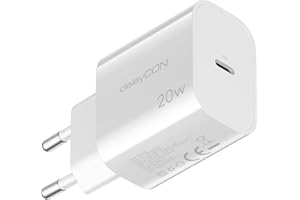 deleyCON Ładowarka USB C (Szybka Ładowarka) Zasilacz USB-C do iPhone 16, 15, Pro, Pro Max, iPad, AirPods 4, Airpods Max, Watch, Galaxy S25/S24/S23, Pixel, Telefon Komórkowy, Ładowarka PD 3.0 - Biała
