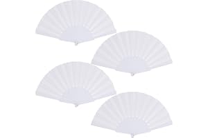 baotongle Set med 4 kinesiska fällbara vävda orientaliska fans för dans, fest, gör-det-själv, väggdekoration