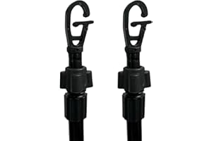 PriceKingX Telescopic Washing Line Prop 2.4M- Pole Metal Clotheslines Heavy Duty Home Garden Laundry Support Drying Line Clothes Airer Extendable-Black (Black Prop 2.4m, 2x Washing Line Prop 2.4m)