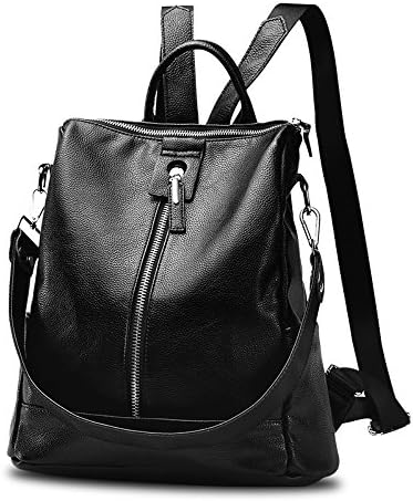 Leather Shoulder Bag Lady All-Match Anti-Theft Backpack Shoulder Bag Leisure Girls,Black Burglar Black