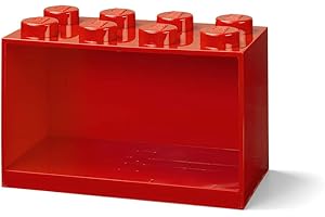Room Copenhagen Estantería de Bloques Lego 8 Elementos, Rojo, Polipropileno, Roja, 8 ladrillo
