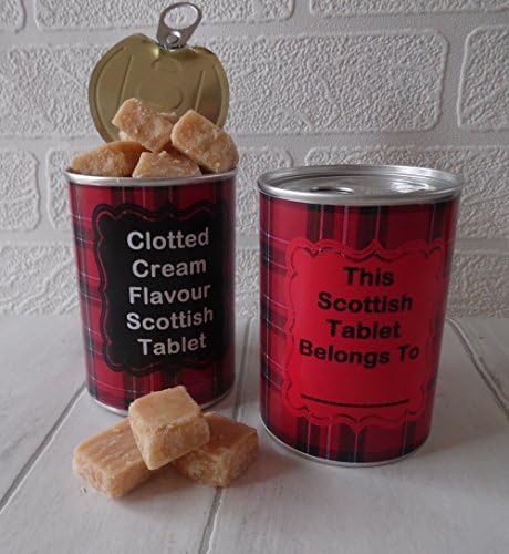 Clotted Cream Flavour Scottish Tablet In A Tin - Personalised Gift for Fathers Day/Mothers Day/Birthdays - Sweets In A Tin Can