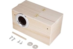 Sheens Boîte d'élevage d'oiseaux, nichoirs en Bois Naturel Petits nids d'oiseaux pour Conake Perch Inséparables Cockatiel Budgie Conure(Right Opening)