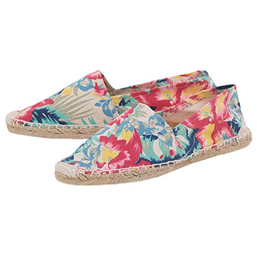 Japanwelt Espadrilles Hawaii Muster Canvas Damen und Herren Sommerlatschen Leinen Slipper Größe 36 - 2