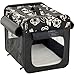 Produktbild Flori Falt Hunde Transportbox Hundetransportbox Katzentransportbox Hundebox Floral Muster / Schwarz / 35 x 31,5 x 27 cm