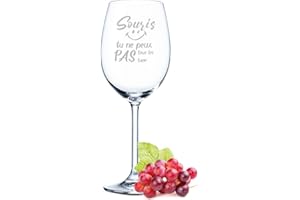 GRAVURZEILE Leonardo Verre à vin avec gravure – Smile Du kannst nicht alle töten – Verre humoristique – Cadeau amusant pour les amateurs de vin – Idéal pour toutes les occasions – Cadeau pour elle et lui –