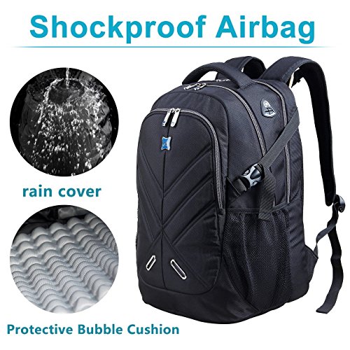 Laptop Rucksack 17 3 Zoll mit Regenschutz Durchlass f  r wasserdicht als Daypack f  r Buisiness schul Reisetasche f  r M  nner and Frau Passend f  r A