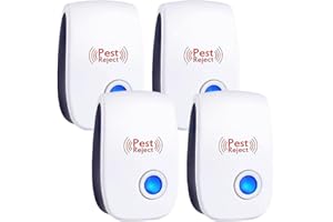 LUFEIS Ultrasonic Pest Repellent, Pack of 4 Insect Repellent, Mosquito Protection, Indoor Electronic Insect Repellent for Mosquitoes, Insects, Spiders, Mice, Cockroaches