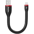 EasyAcc Kabel Kurz kompatibel mit iPhone 13 12 11 Pro Max, MFI Zertifiziert PocketLine Kabel funktioniert für iPhone X 8 7 6s