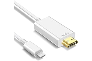 NCGGY HDMI-Kabel für i-Phone,lightn/ing hdmi adapter,zur Übertragung von i-Phone, i-Pad oder i-Pod auf TV, light1ning auf hdmi Anschlusskabel,iOS 17,16,15,14,YouTube-TV-Ausgang,HD-Auflösung 1080P,0.9m weiß