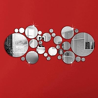 OMGAI Cercle Rond Miroir Autocollant Mur Decal Décoration