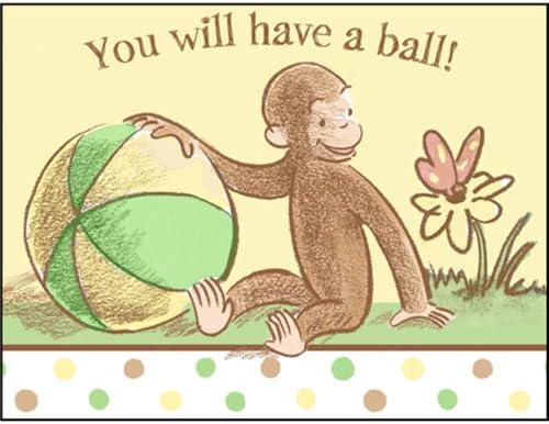 1st Cute Curious George Invitations - 8/Pkg.