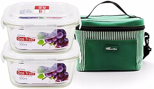 Yxhflo Borosilicate Pyrex Glass Containers Microwave Dedicated Fresh Cartridge Admit W/Cover Glass Bowl 3 Kit , Baek Jeong 500+500+ Party Packages