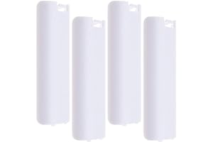 CREATE IDEA 4 szt. Pokrywa tylnej klapy baterii, kompatybilna z Nintendo Wii, zamienna, plastikowa pokrywa baterii, biała