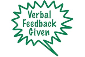 “Verbal Feedback Given” Teacher Stamp – Pre-Inked Trodat Printy 4933 Stamper in Green Ink – Self-Inking Marking Tool for Teachers, Pupils’ Exercise Books & Classroom Feedback – By SuperStickers